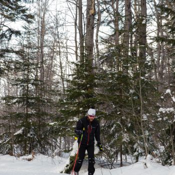 Man snow shoeing