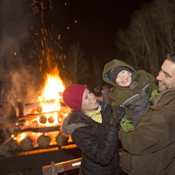 People around a bonfire