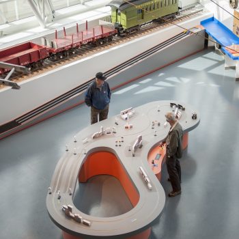 People looking at a model at Resurgo Place