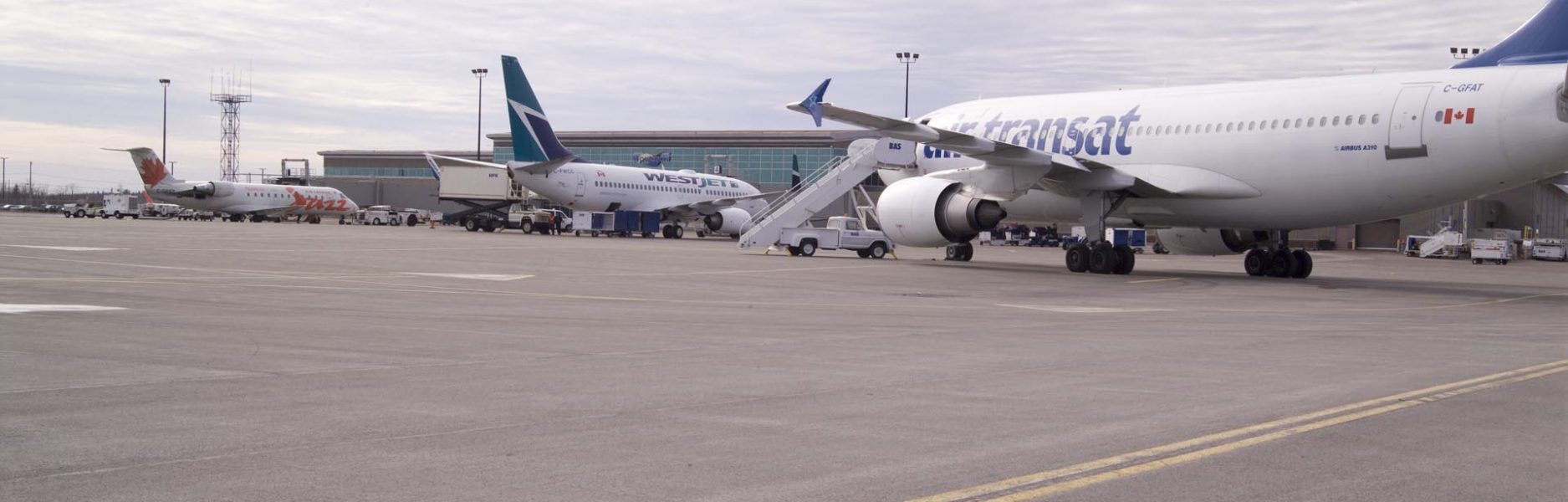 planes parked outside