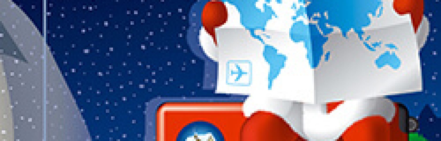 Santa looking at a map