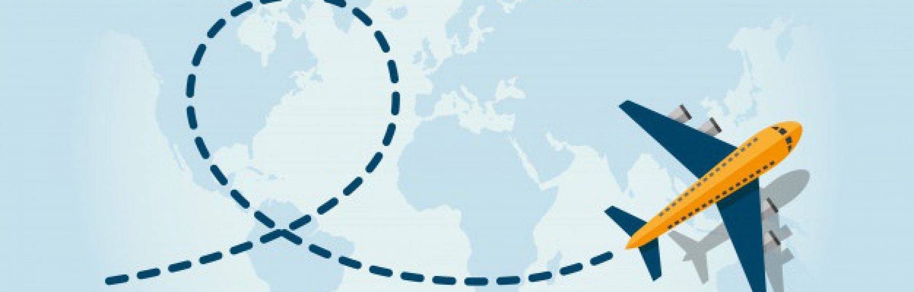 Map with airport flying across